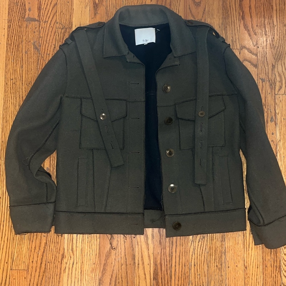 Tibi Dark Green Utility Jacket
